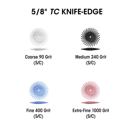 Dedeco SUNBURST 5/8'' TC KNIFE-EDGE BLACK 240 GRIT (S/C) 100/BX 7192